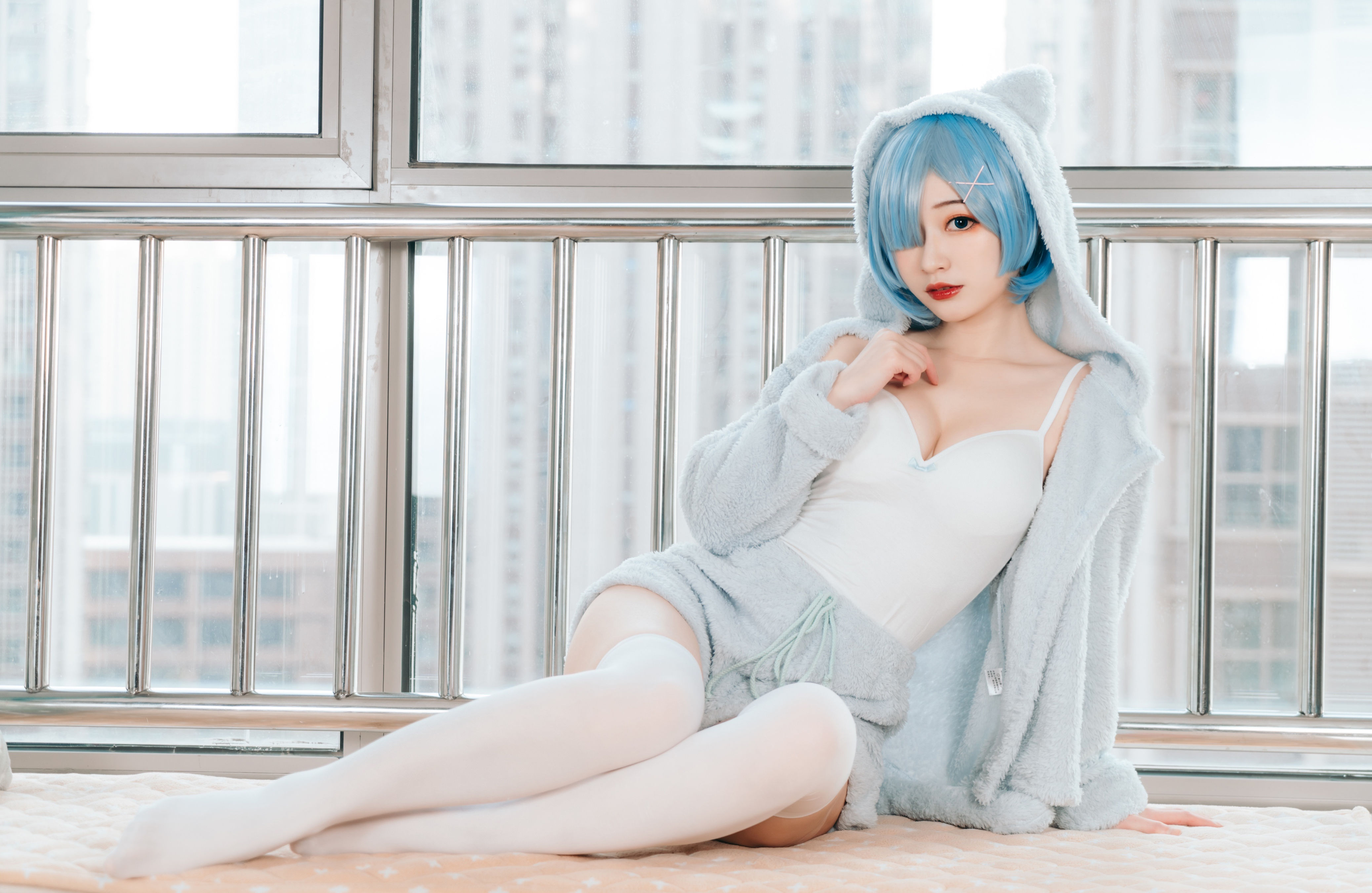 蕾姆睡衣 Cosplay 二次元 可爱 妹子 写真