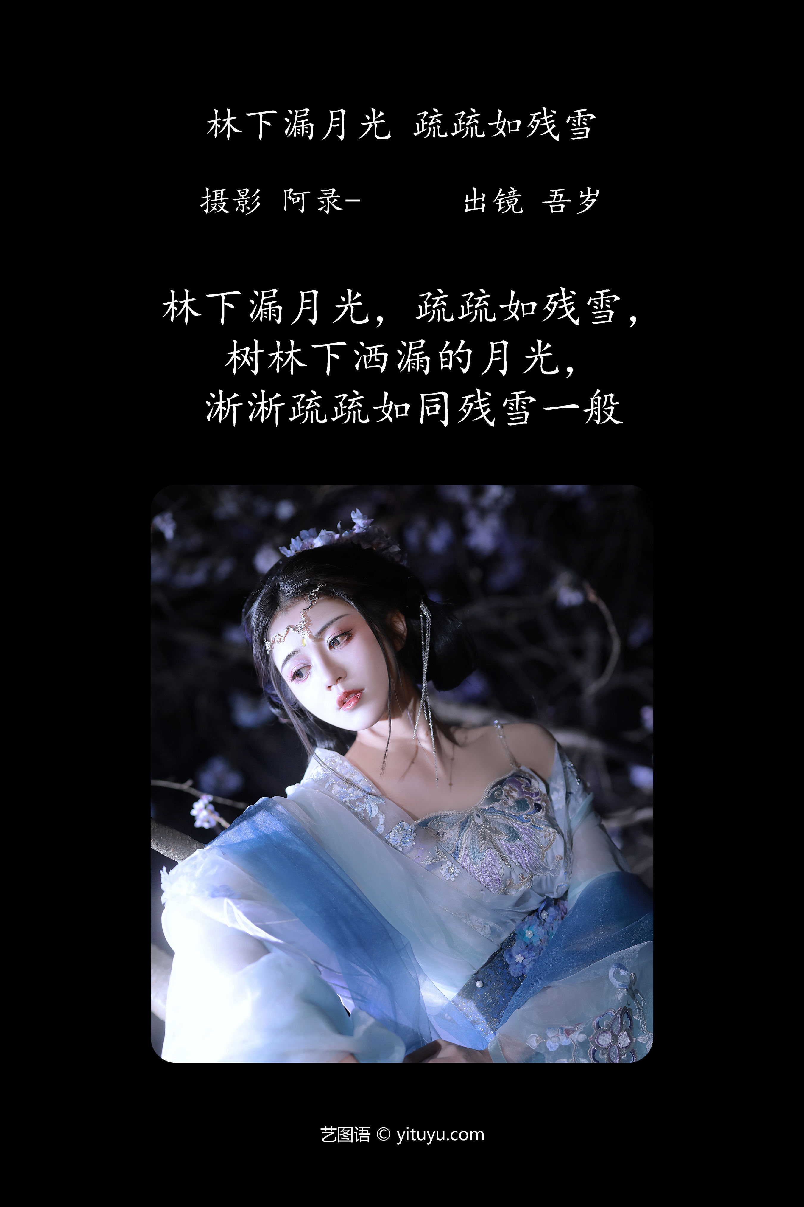 林下漏月光，疏疏如残雪 美人 古风 汉服 花 优美 伤感 意境