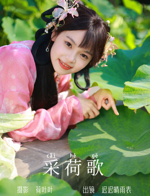 采荷歌 荷花 莲花 古装 汉服 美少女 小清新 可爱