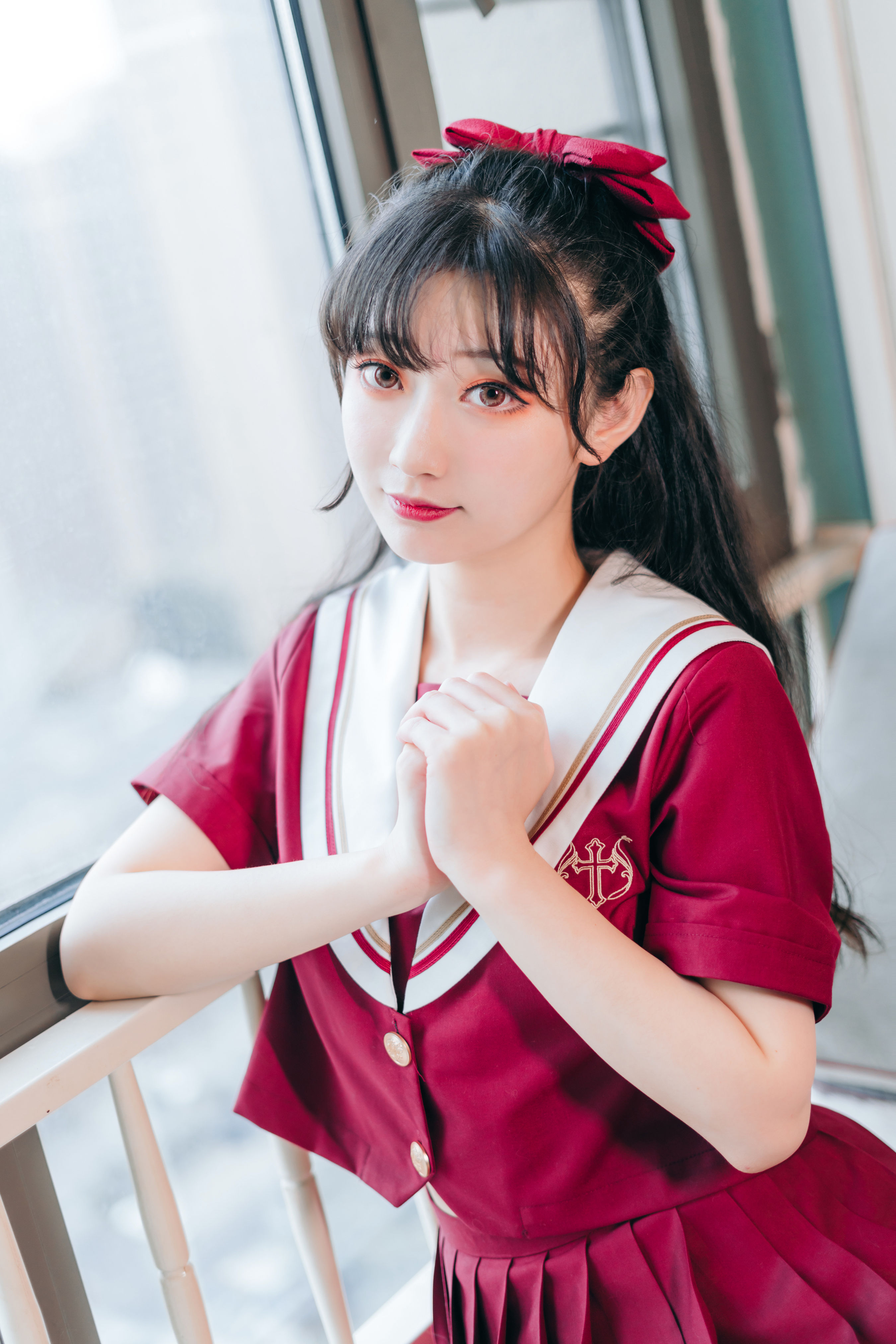 红色JK JK 二次元 美少女 写真 妹子 制服