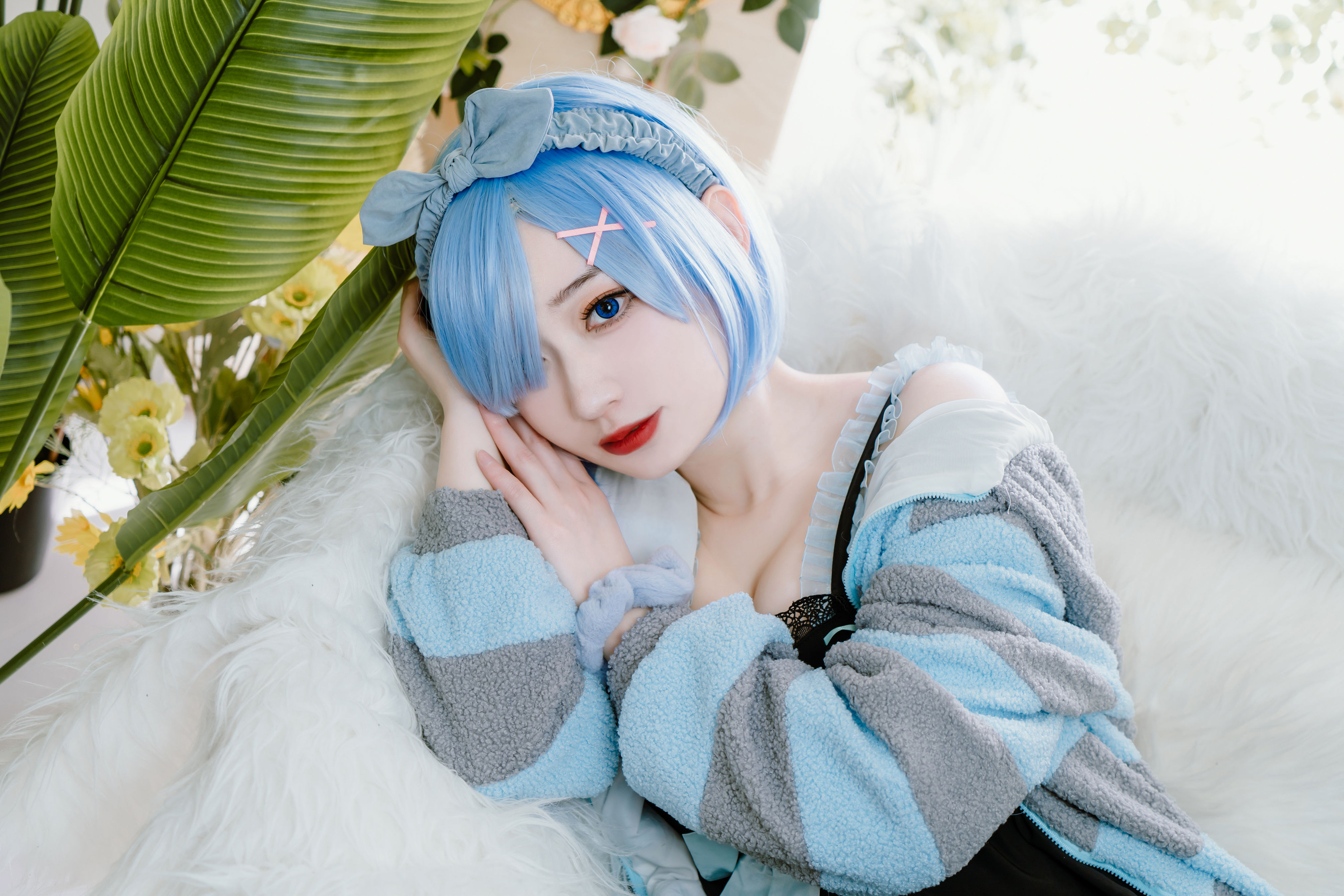 居家的蕾姆 Cosplay 二次元 女生 可爱 甜美