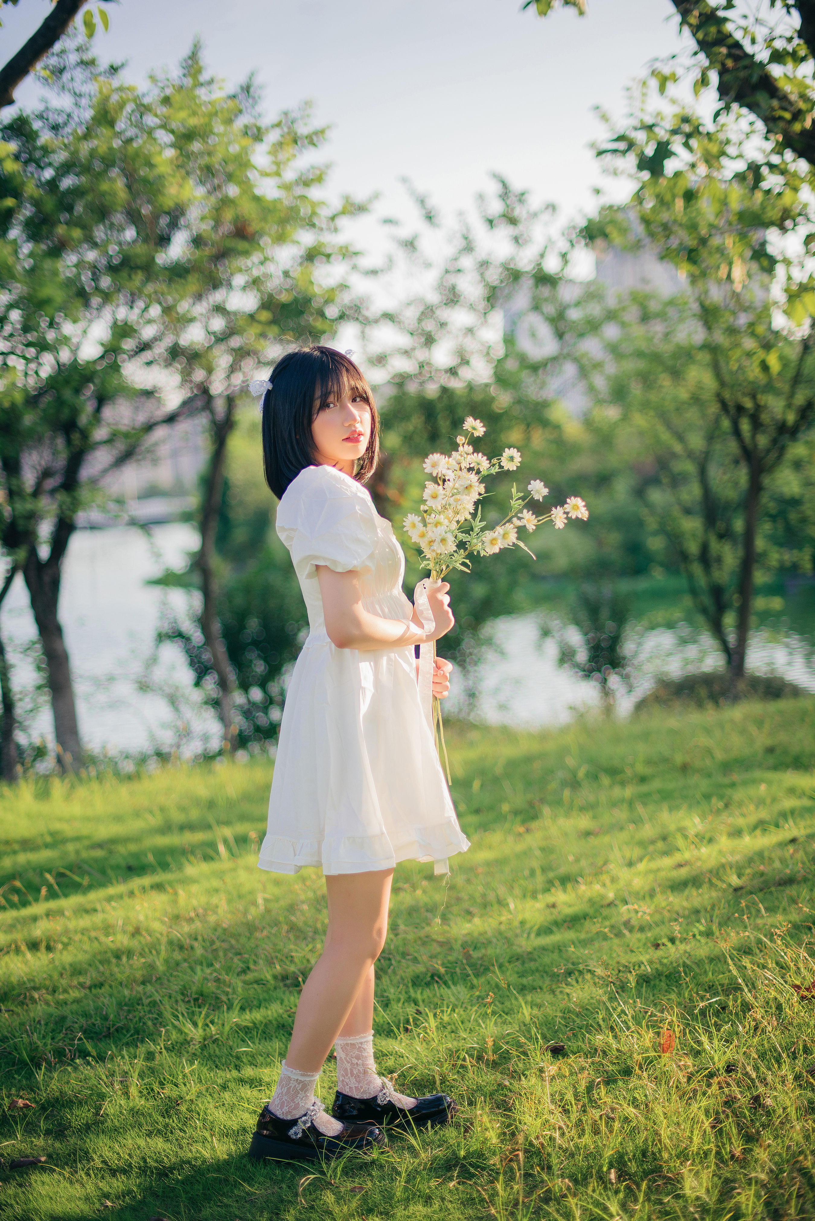 夏日黄昏 夏天 绿色 小清新 小姐姐 写真