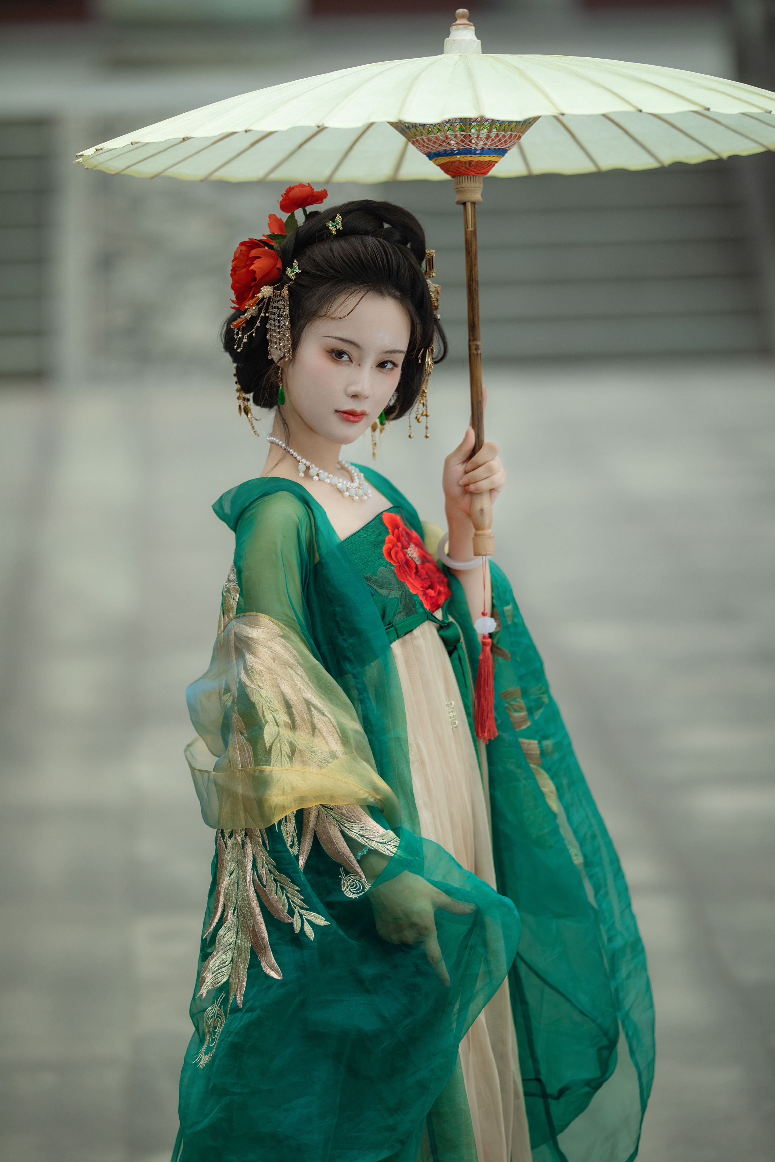 婉婉 绿色 古装 汉服 写真 女人