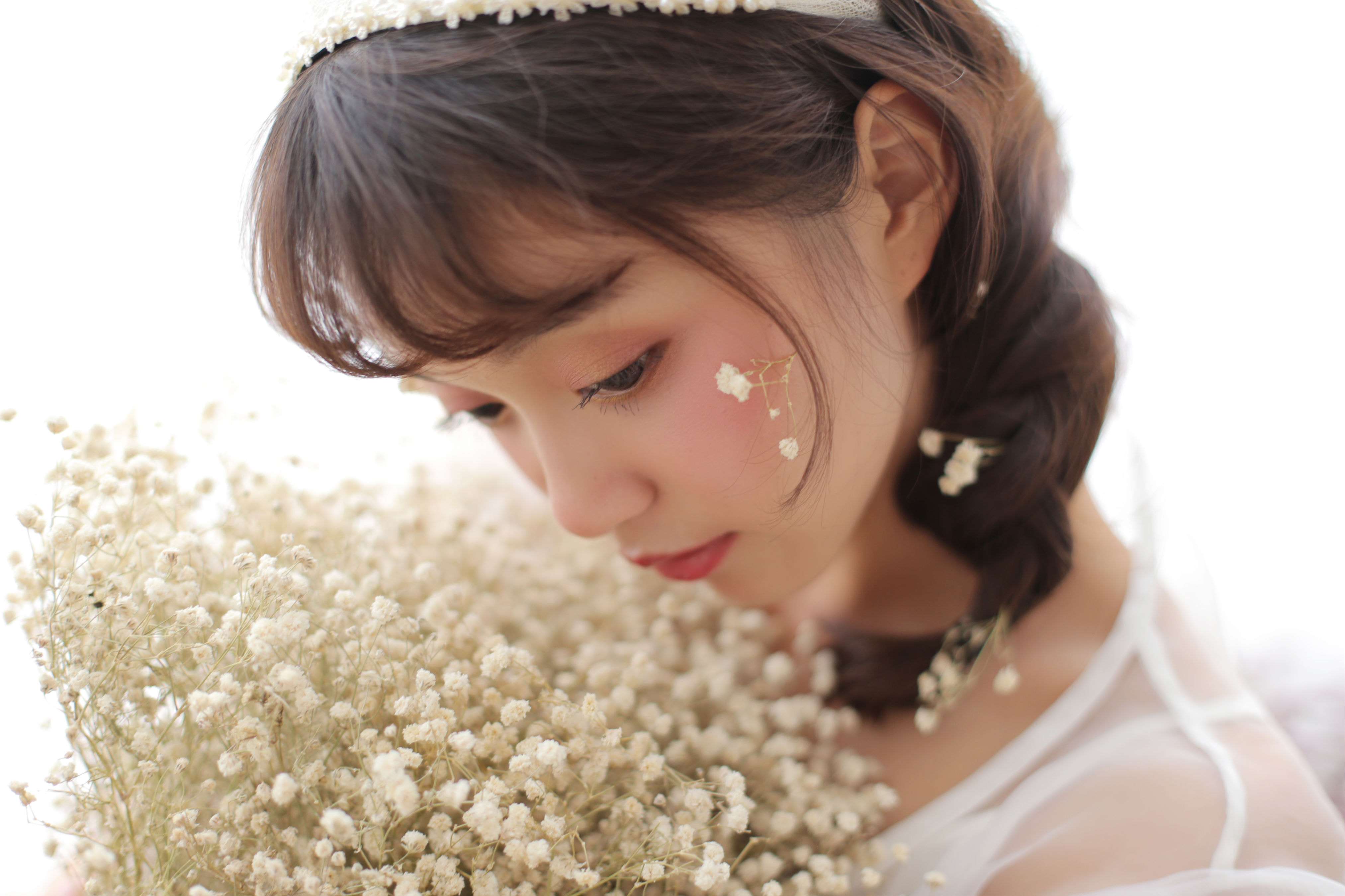 繁花 女生 妹子 写真 花 甜美