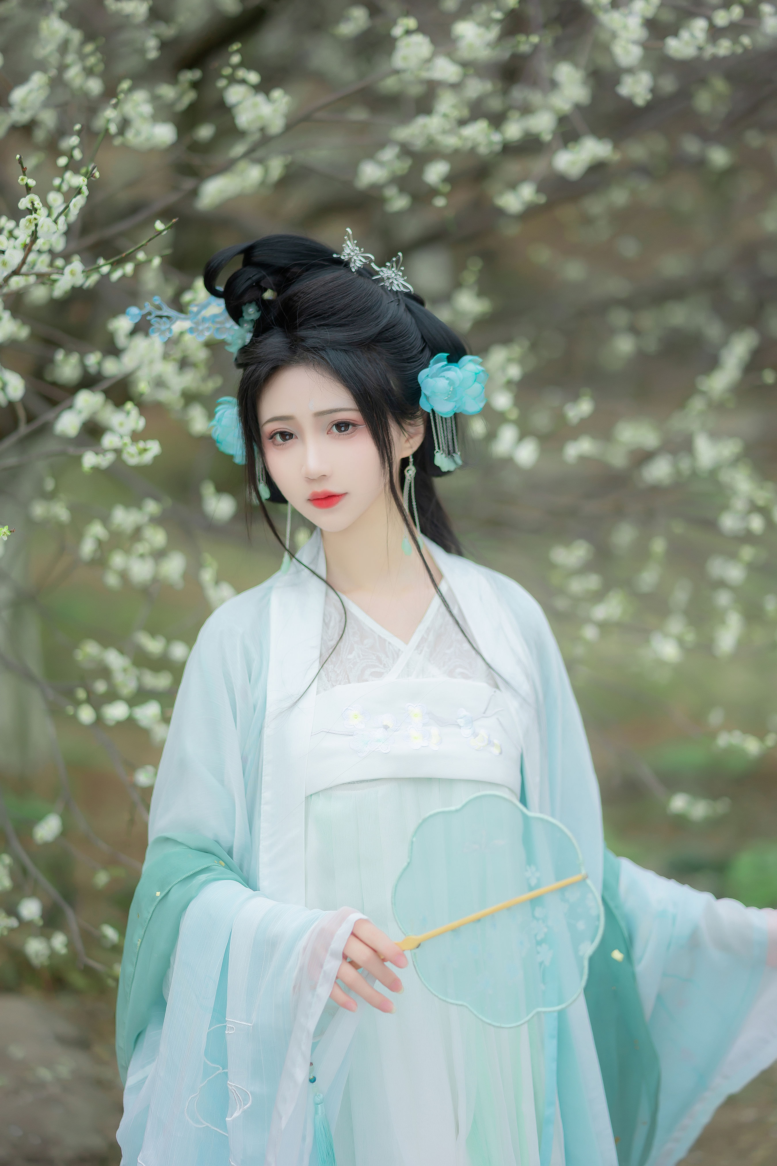 千霜 古风 汉服 美人 花 仙女