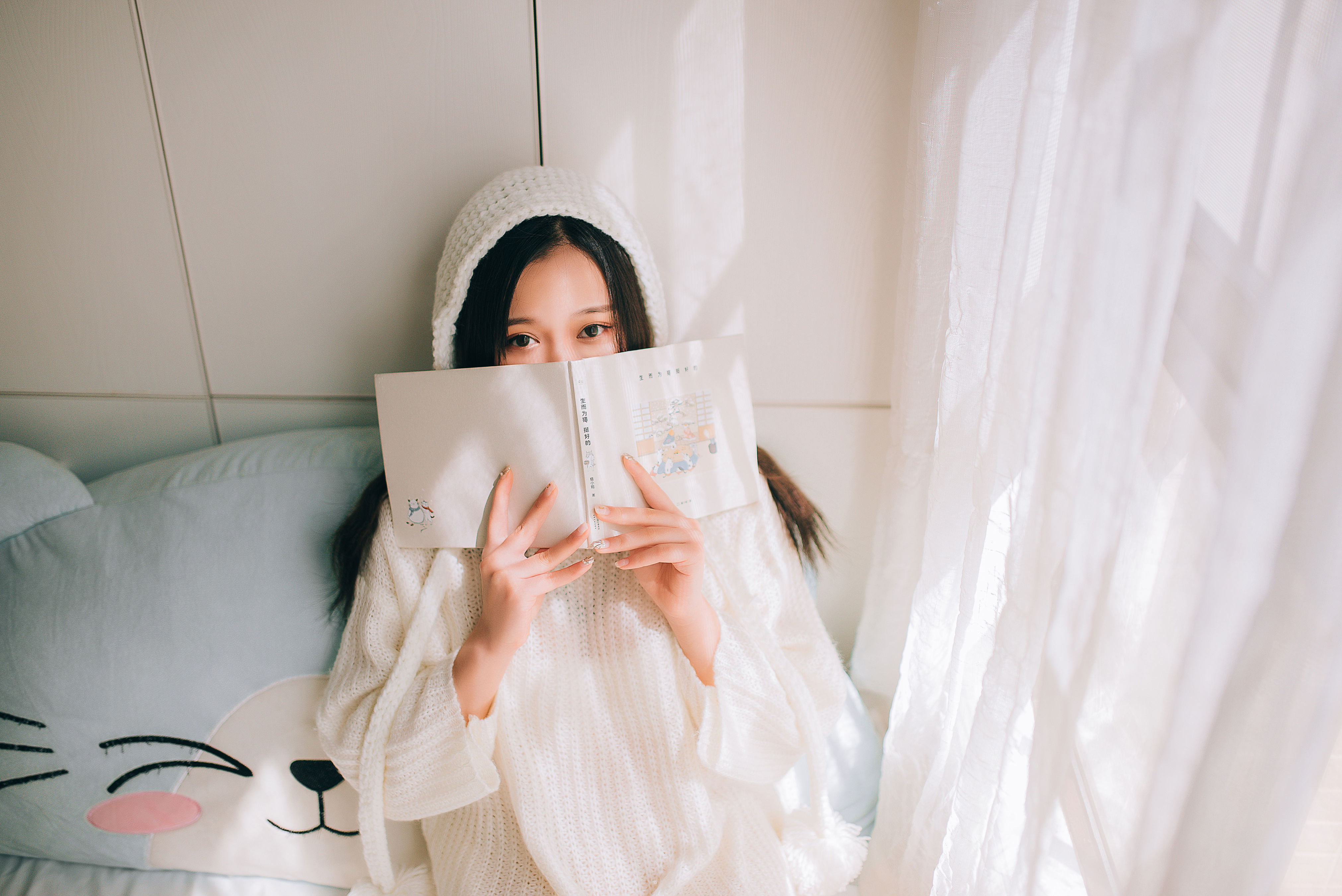 阳光温暖，小猫温柔 温柔 少女 模特 写真 妹子 女神