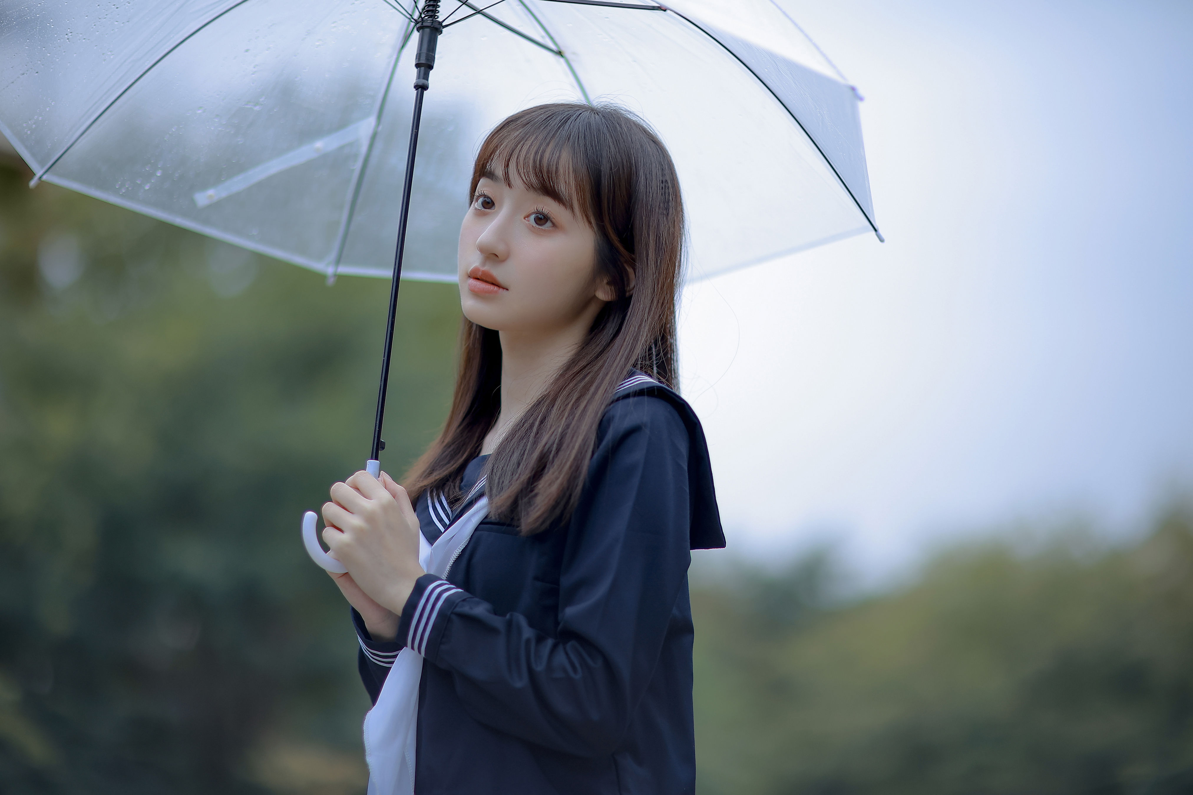 下雨天 校花 小清新 森系 JK 女生 下雨天