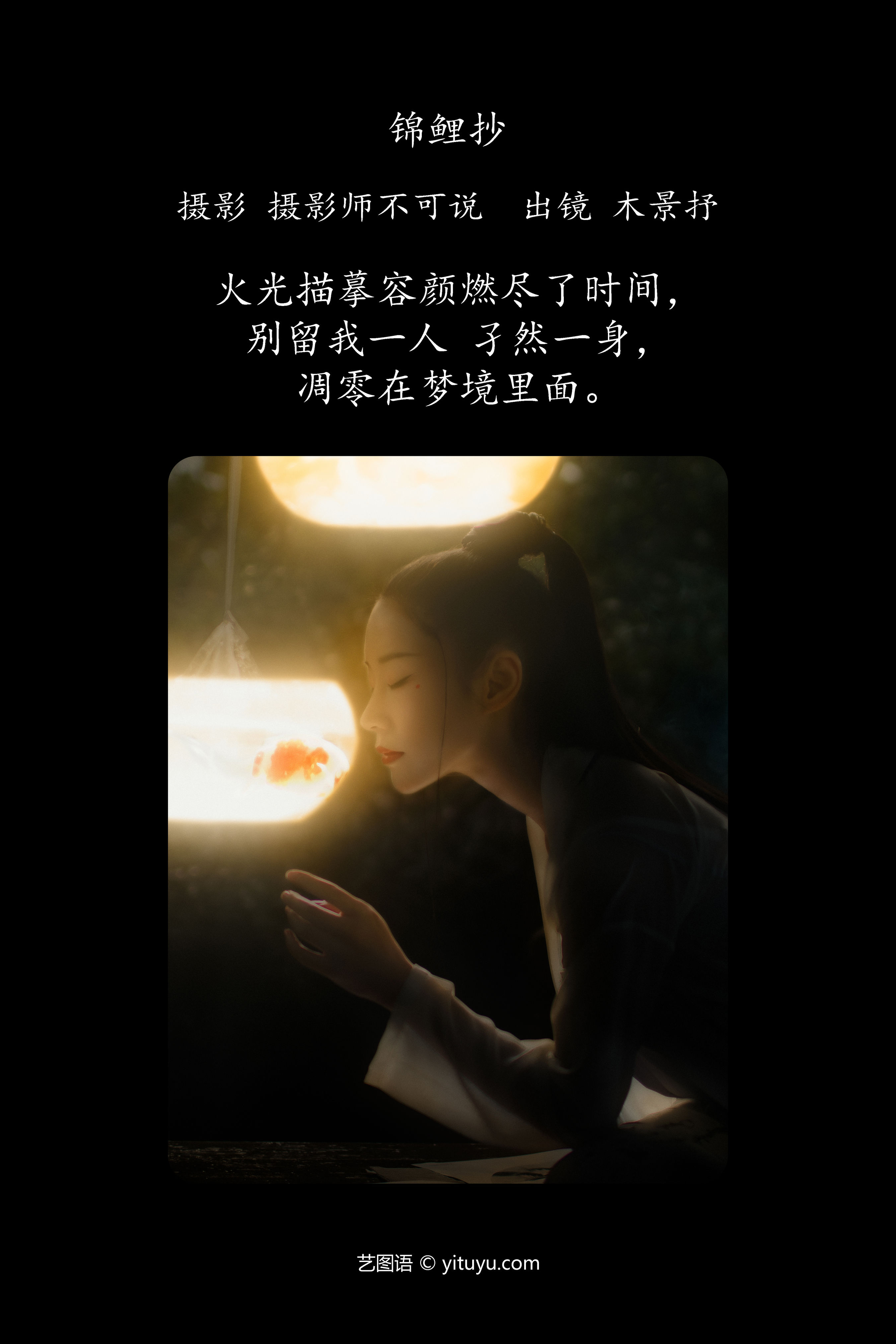 锦鲤抄梦回千年，古韵悠长映月帘。